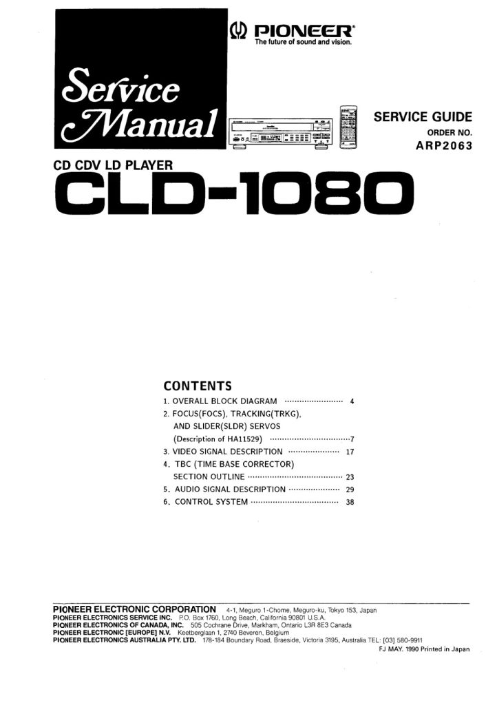 CLD-1080 Service Manual (ARP2063) (Instant Download)