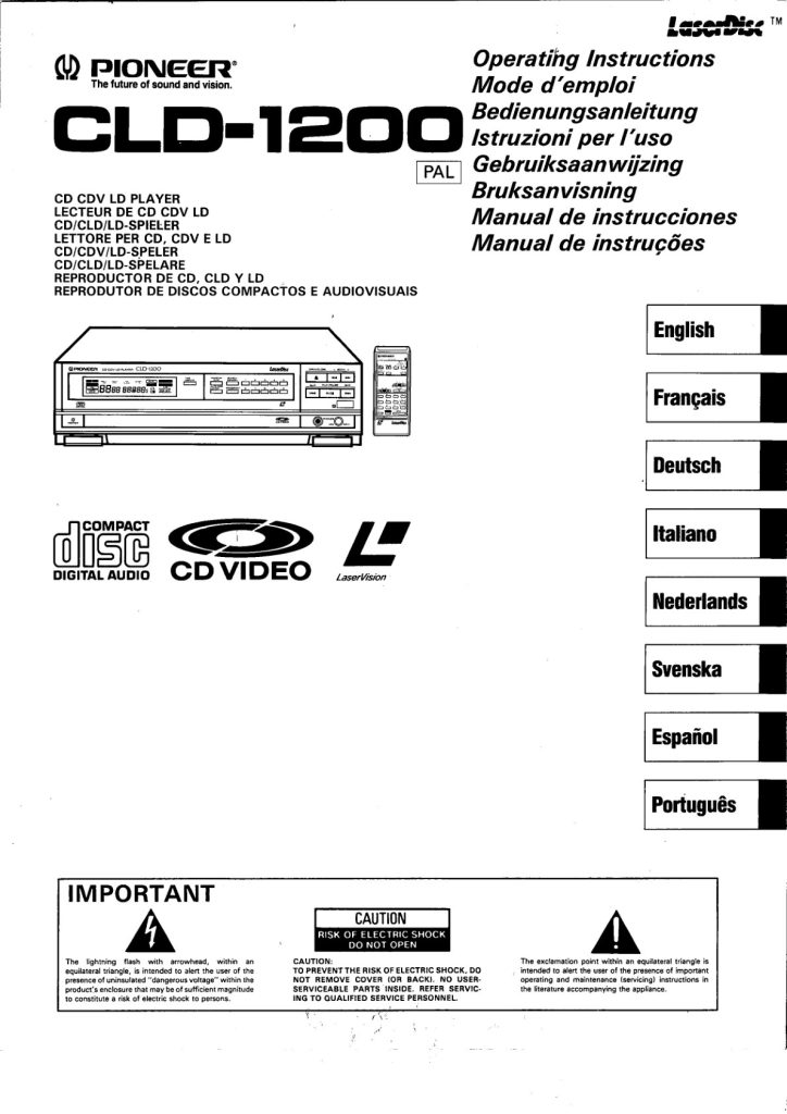 CLD-1200-EN-FR-DE-IT-NL-SE-ES-PT Scan Manual (Instant Download)