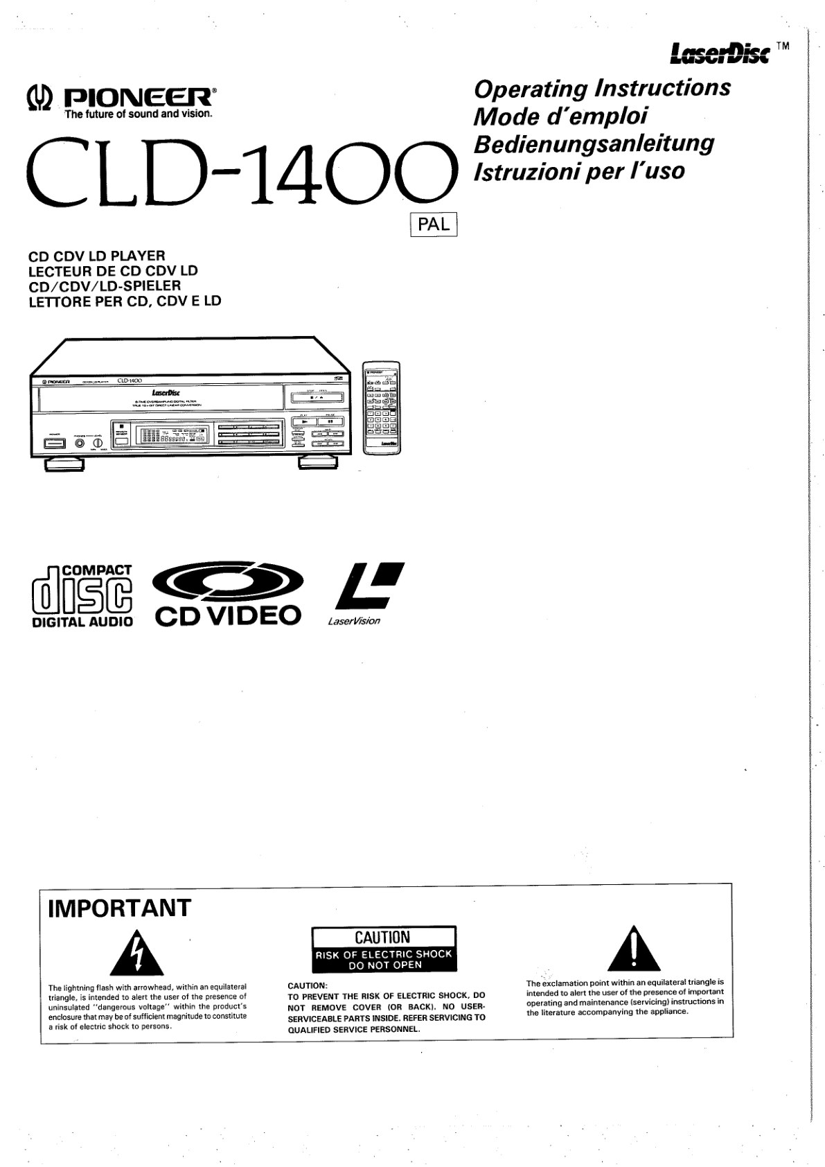 CLD-1400-EN-FR-DE-IT Scan Manual (Instant Download)
