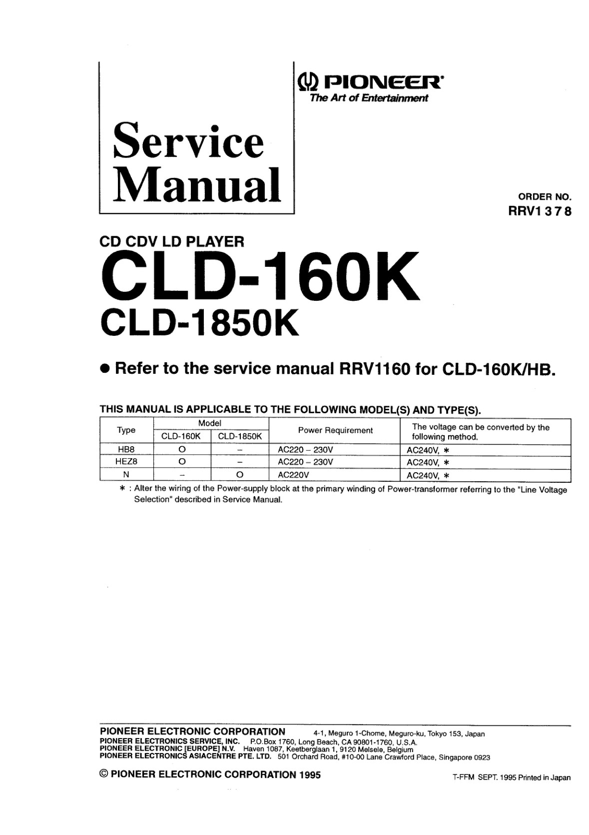 CLD-160K-EN Service Manual Scan-RRV1378 (Instant Download)