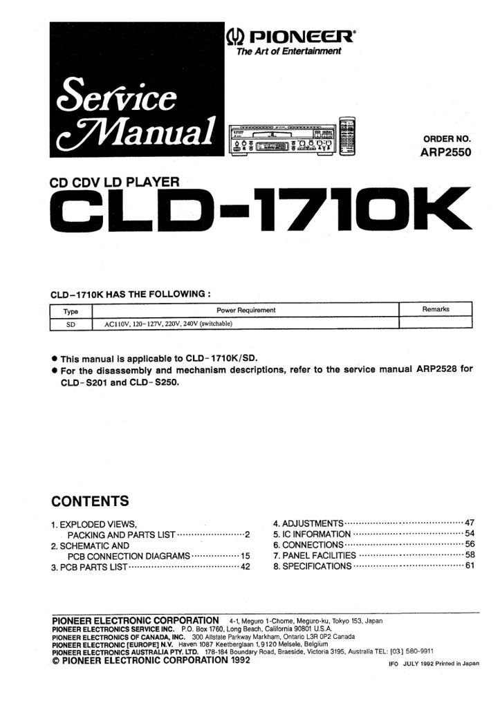 CLD-1710K-EN Service Manual Scan (Instant Download)