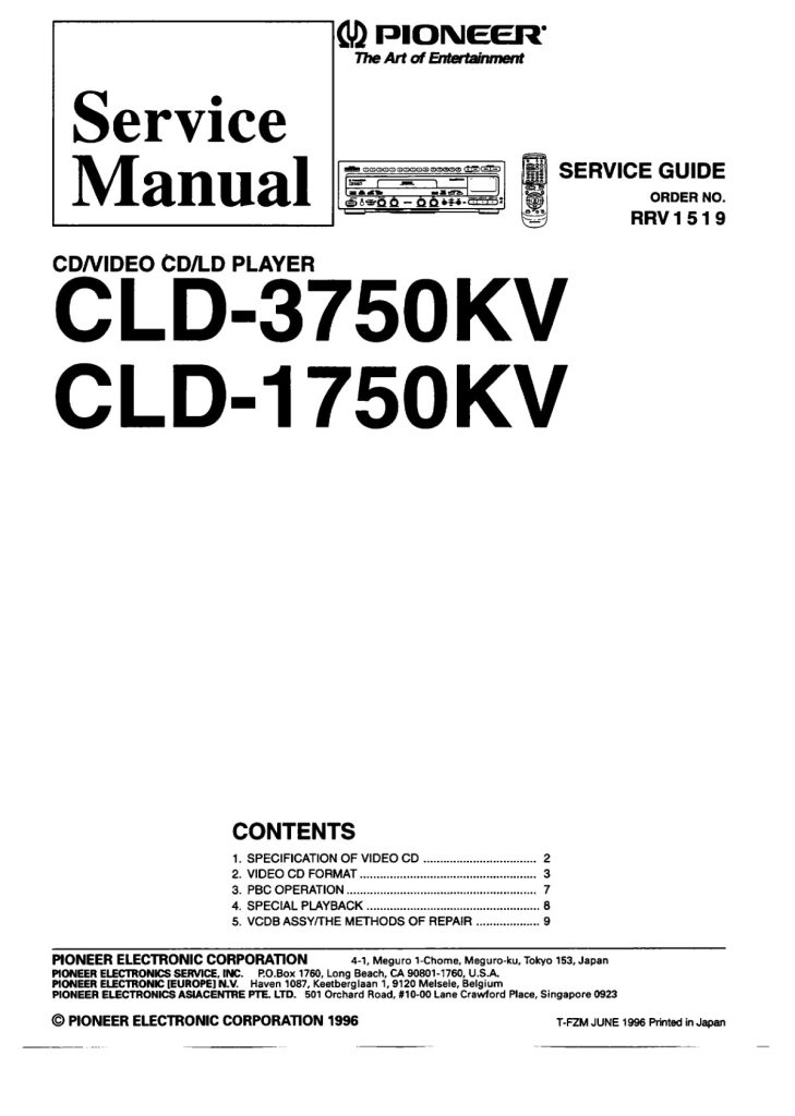 CLD-1750KV-EN Service Manual Scan (Instant Download)