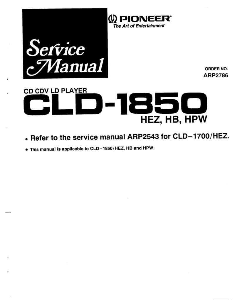 CLD-1850-EN Service-Manual Scan (Instant Download)