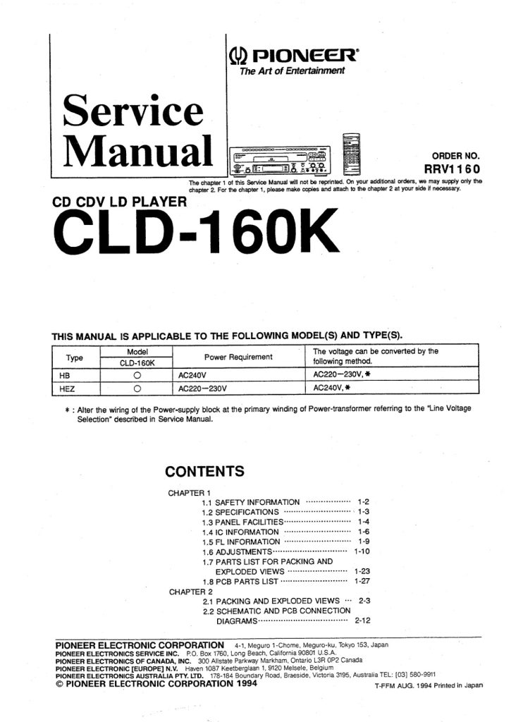 CLD-1850K-EN Service Manual Scan-RRV1160 (Instant Download)