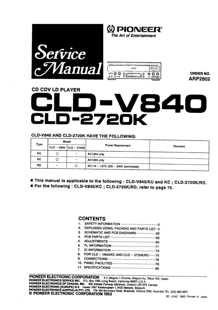 CLD-2720K-EN Service Manual Scan (Instant Download)