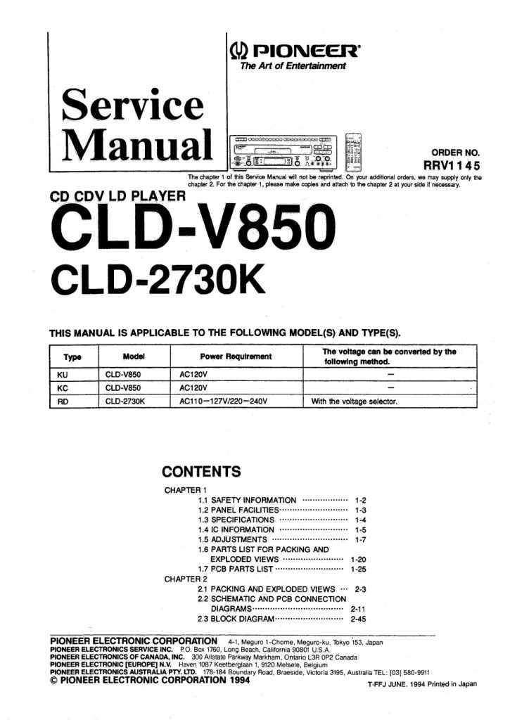 CLD-2730K-EN Service Manual Scan (Instant Download)