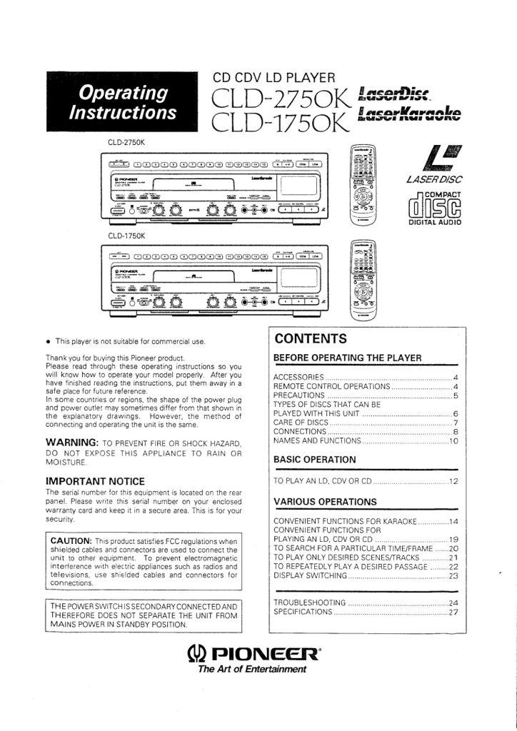 CLD-2750K-EN Scan-VRB1163 Manual (Instant Download)