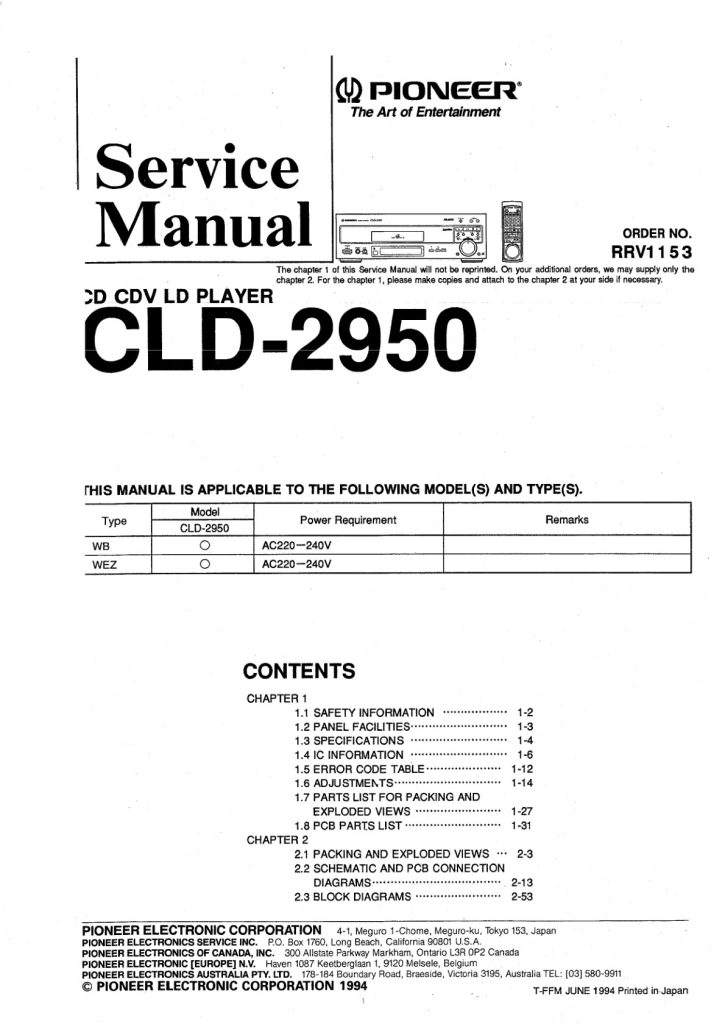 CLD-2950-EN Service Manual Scan-RRV1153 (Instant Download)