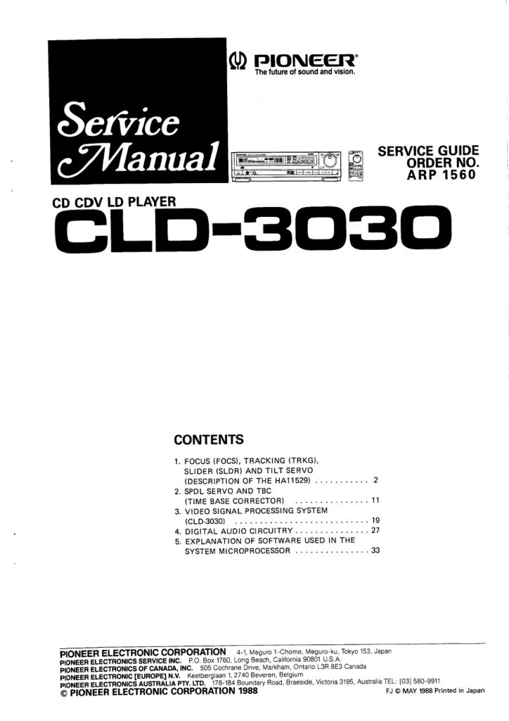 CLD-3030-EN Service Manual Scan (Instant Download)