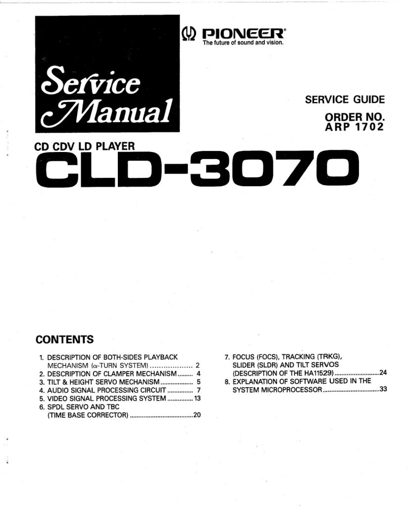 CLD-3070-EN Service-Manual Scan (Instant Download)