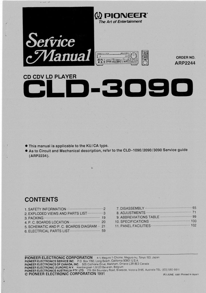 CLD-3090-EN Service Manual Scan (Instant Download)