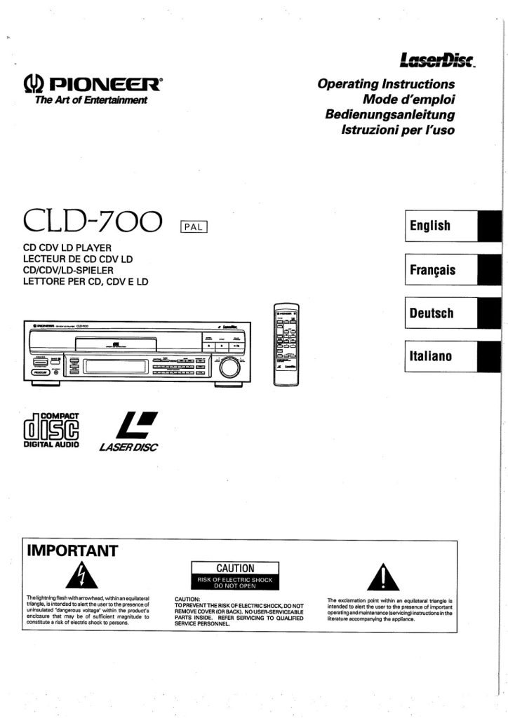 CLD-700-EN-FR-DE-IT Scan Manual (Instant Download)