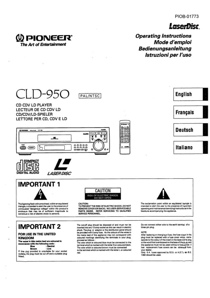 CLD-950-EN FR DE IT Scan Manual (Instant Download)