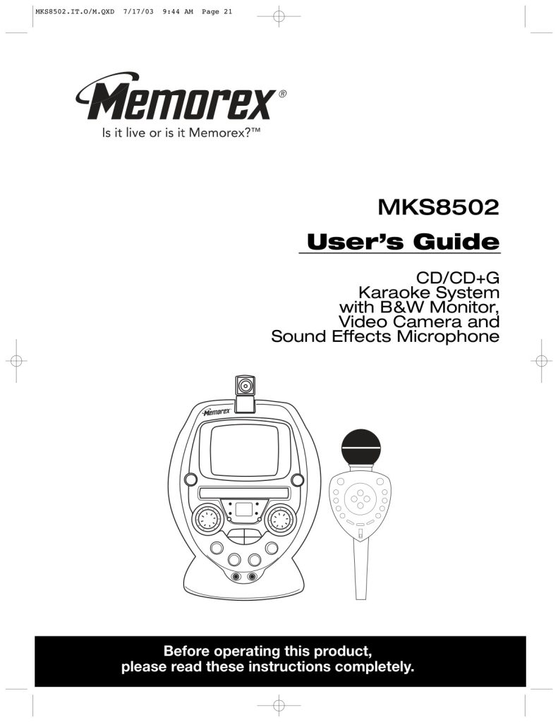 Memorex MKS8502 user manual (Instant Download)