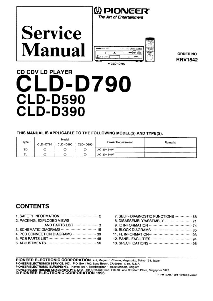 CLD-D790-EN Service Manual Scan (Instant Download)