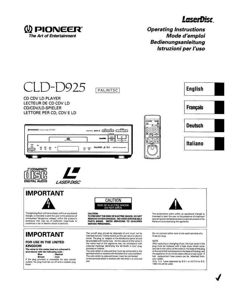 CLD-D925-EN-FR-DE-IT Manual (Instant Download)