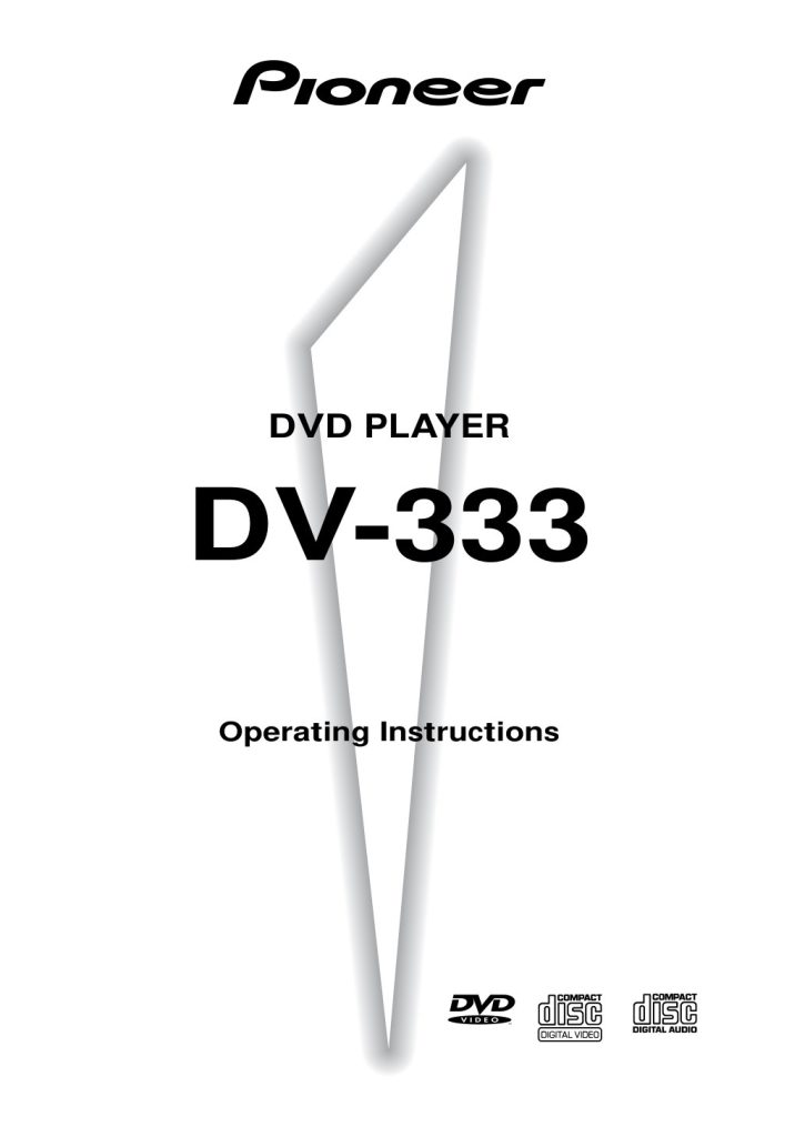 Pioneer DV 333 manual (Instant Download)