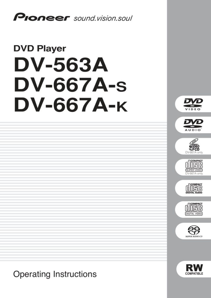 Pioneer DV 563A manual (Instant Download)