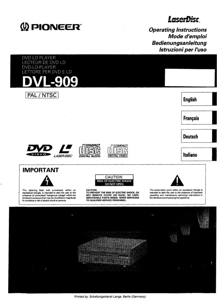 DVL-909-EN-FR-DE-IT Scan-VRE1069 Manual (Instant Download)