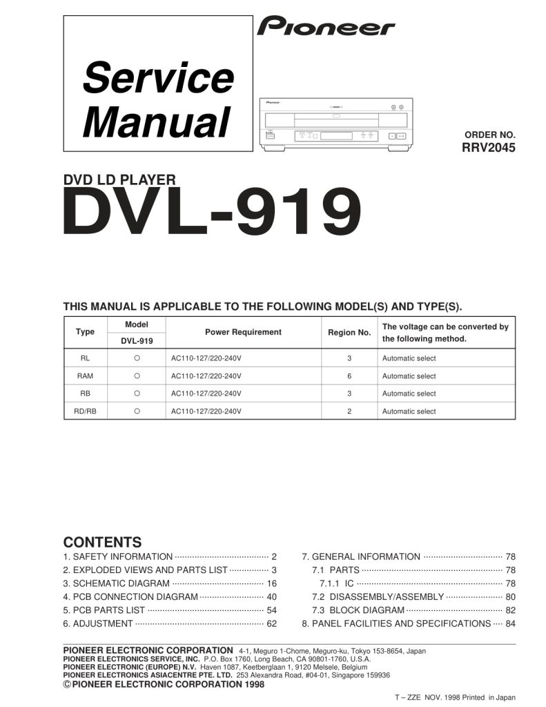 DVL-919-EN Service Manual-RR2045 (Instant Download)