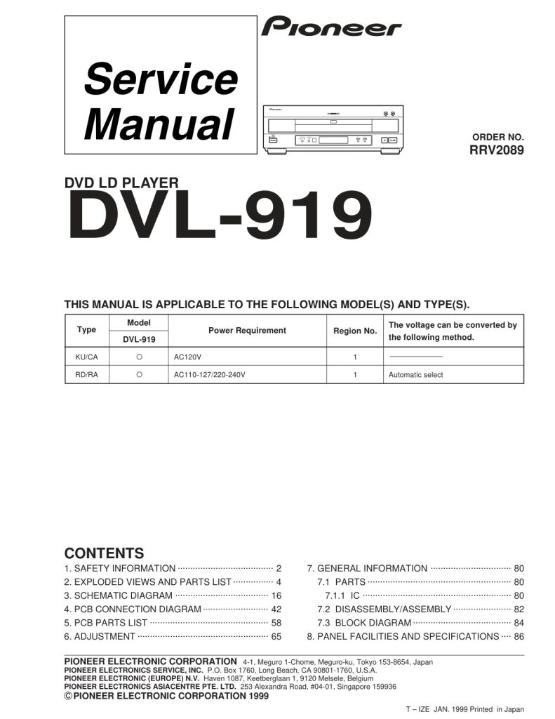 DVL-919-EN Service Manual-RRV2089 (Instant Download)
