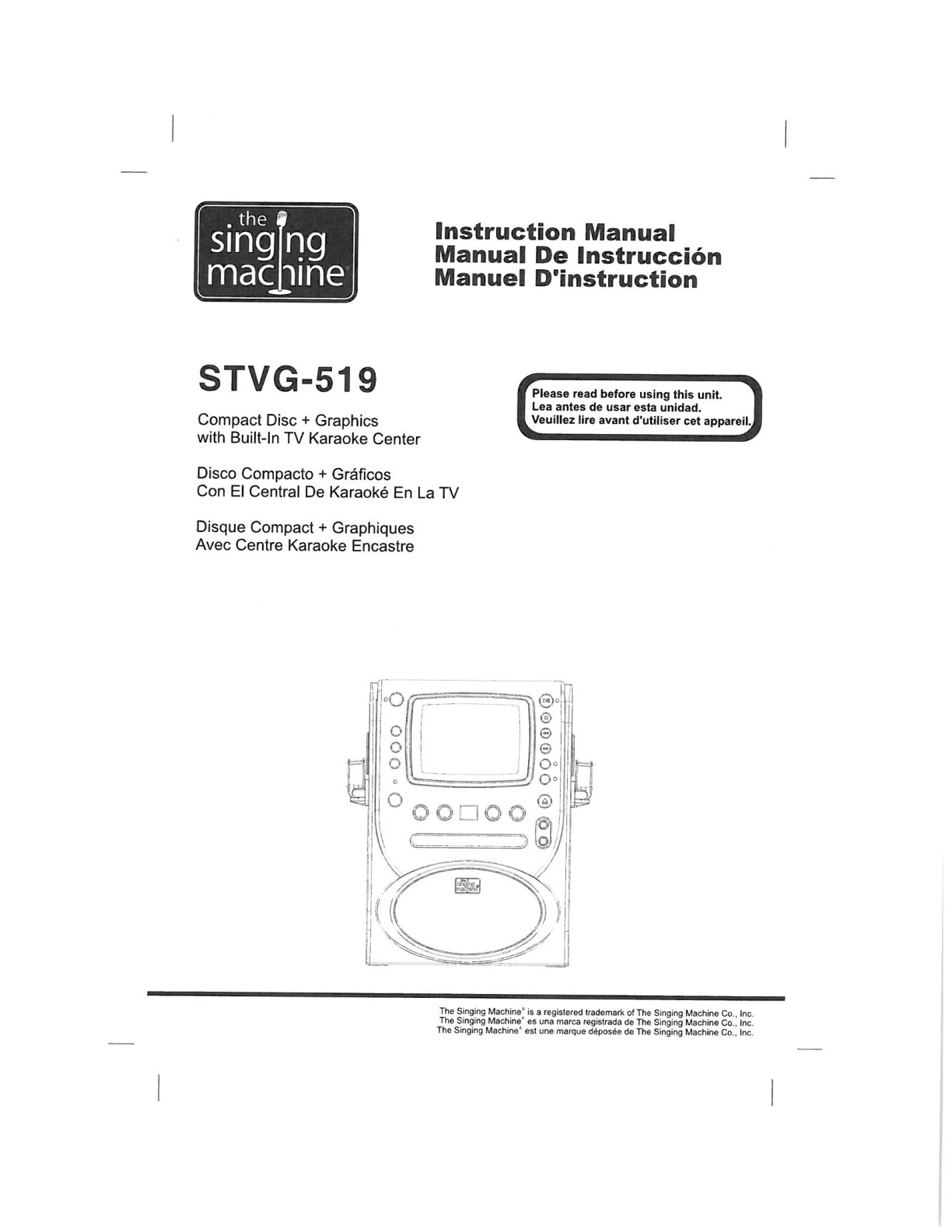 Singing Machine STVG 519 user manual (Instant Download)