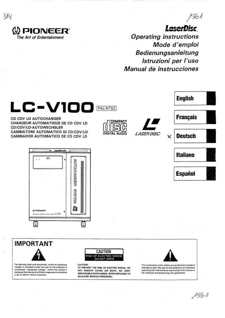 LC-V100-DE User Manual Scan (Instant Download)