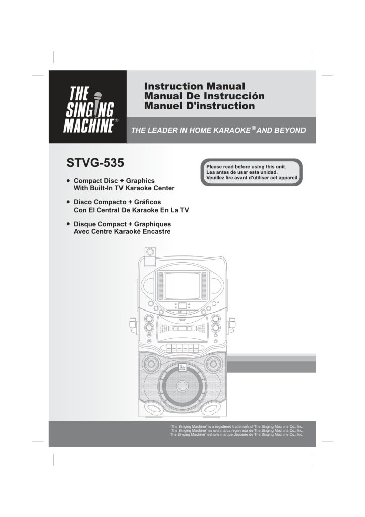 Singing Machine STVG 535 user manual (Instant Download)