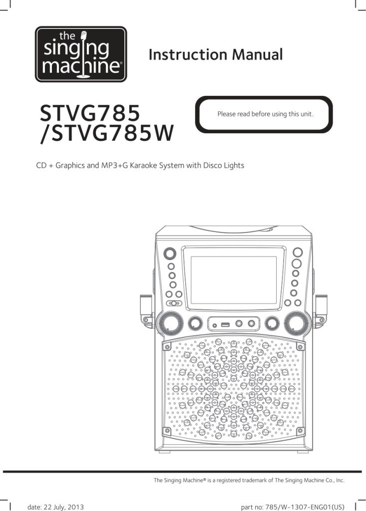 Singing Machine STVG 785 user manual (Instant Download)