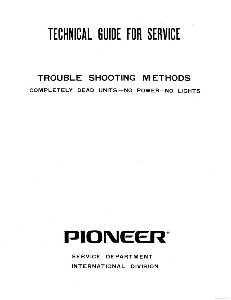 hfe pioneer completely dead units troubleshoot Manual (Instant Download)