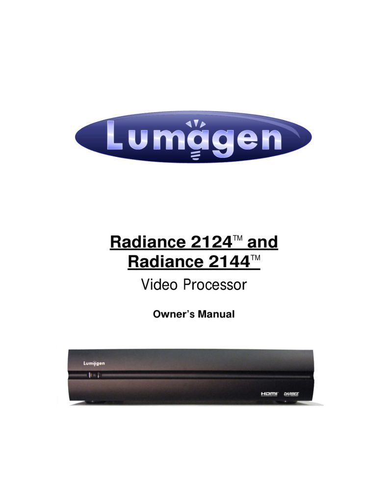 Radiance 2144 User Manual (Instant Download)