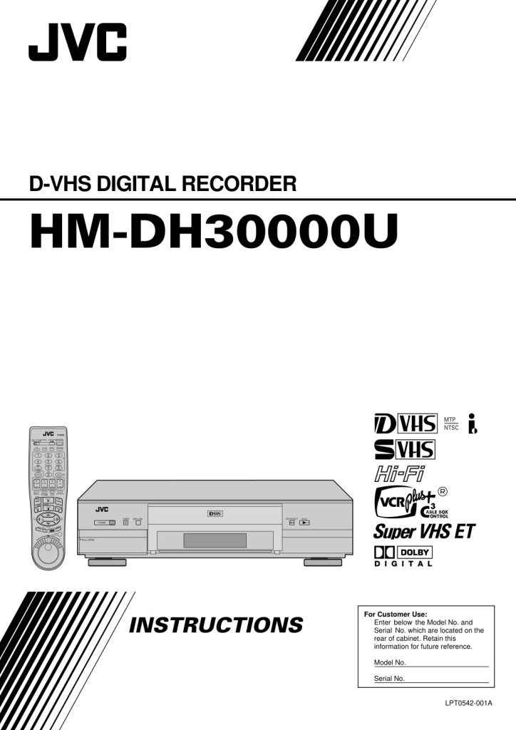 JVC HM-DH30000U D-VHS Instructions EN (Instant Download)