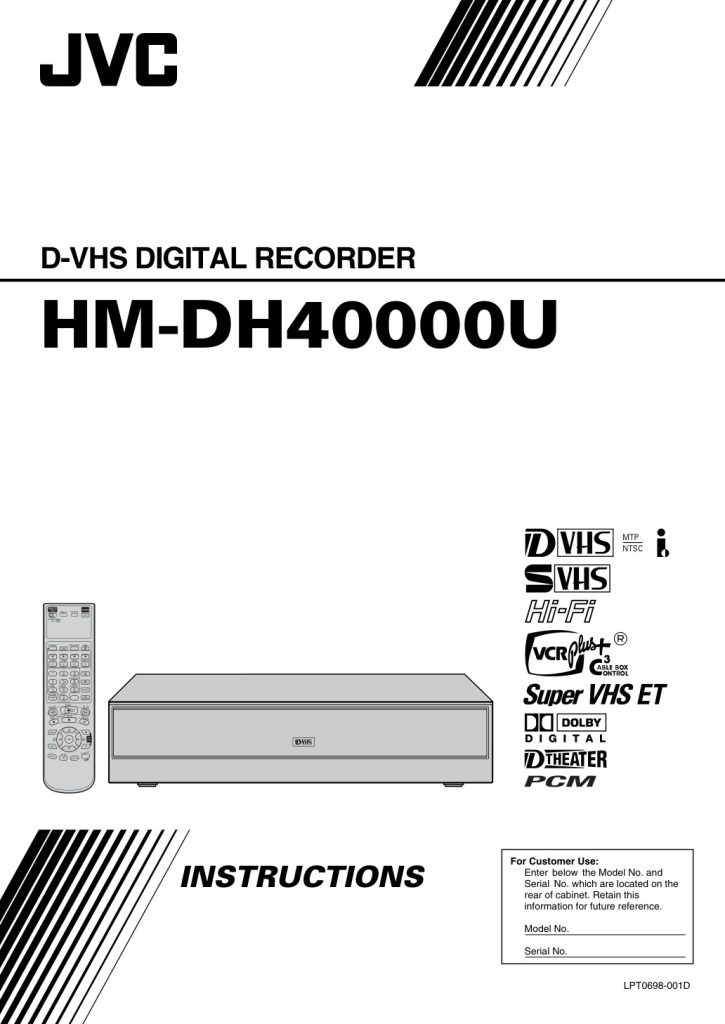 JVC HM-DH40000U D-VHS Instructions EN (Instant Download)