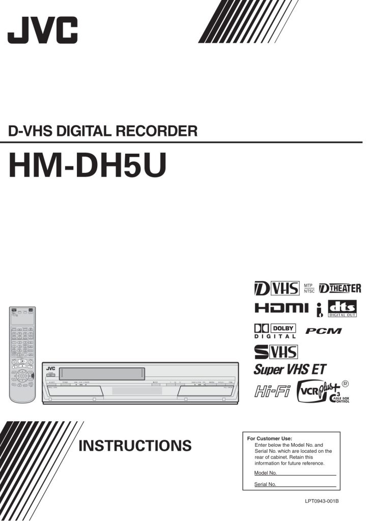 JVC HM-DH5U D-VHS Instructions EN (Instant Download)