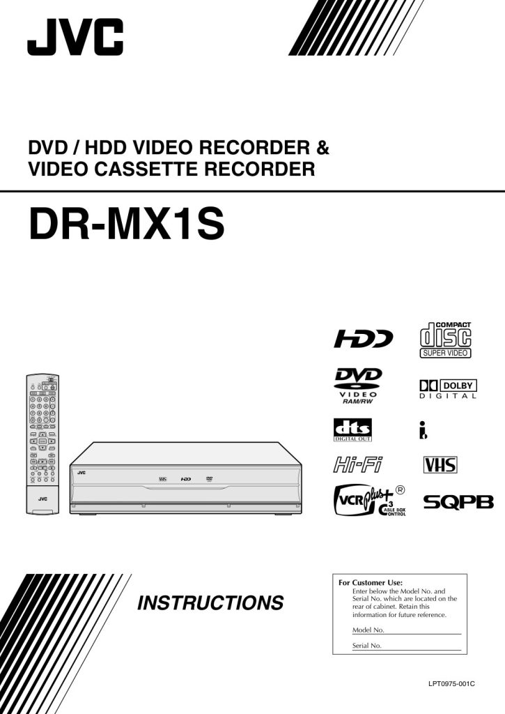 JVC HM-DT100U D-VHS Instructions EN (Instant Download)