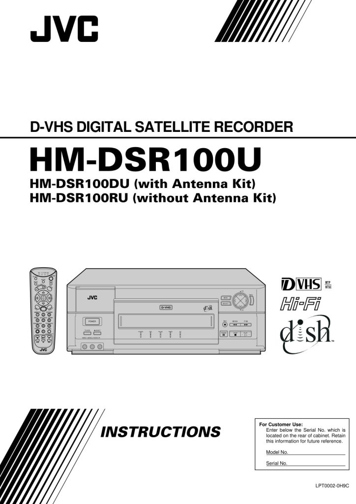 JVC HM-DSR100U D-VHS Instructions EN (Instant Download)