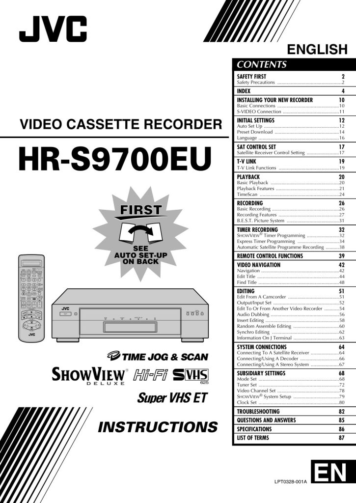 JVC HR-S9700EU S-VHS Manual EN (Instant Download)