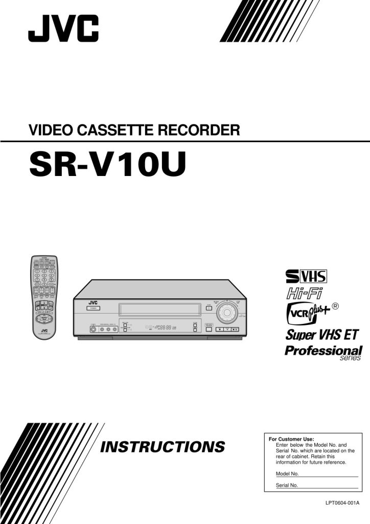JVC SR-V10U S-VHS Instructions EN (Instant Download)