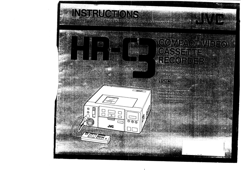 JVC HR-C3 VHS-C Owner Manual DE (Instant Download)