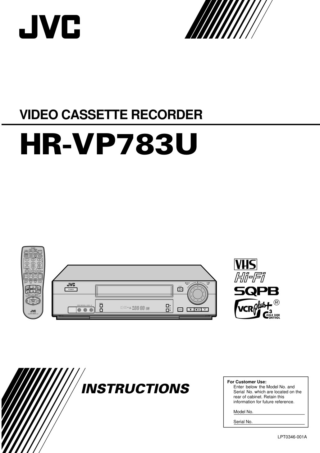 JVC HR-VP783U VHS Owner Manual EN (Instant Download)