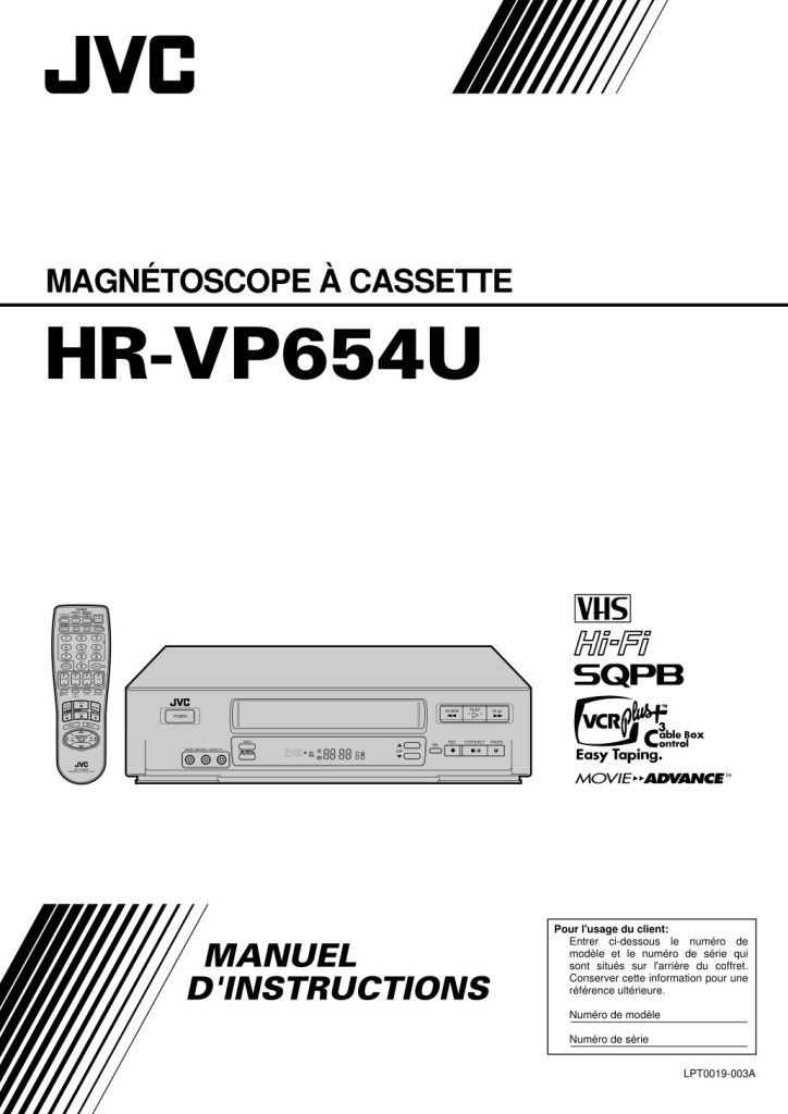 JVC HR-VP654U VHS Owner Manual FR (Instant Download)