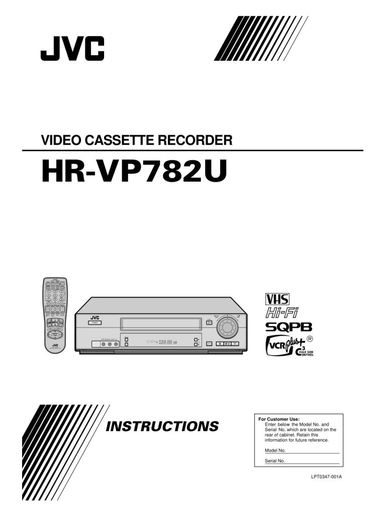 JVC HR-VP782U VHS Owner Manual EN (Instant Download)
