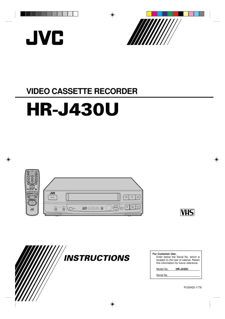 JVC HR-J430U VHS Owner Manual EN (Instant Download)