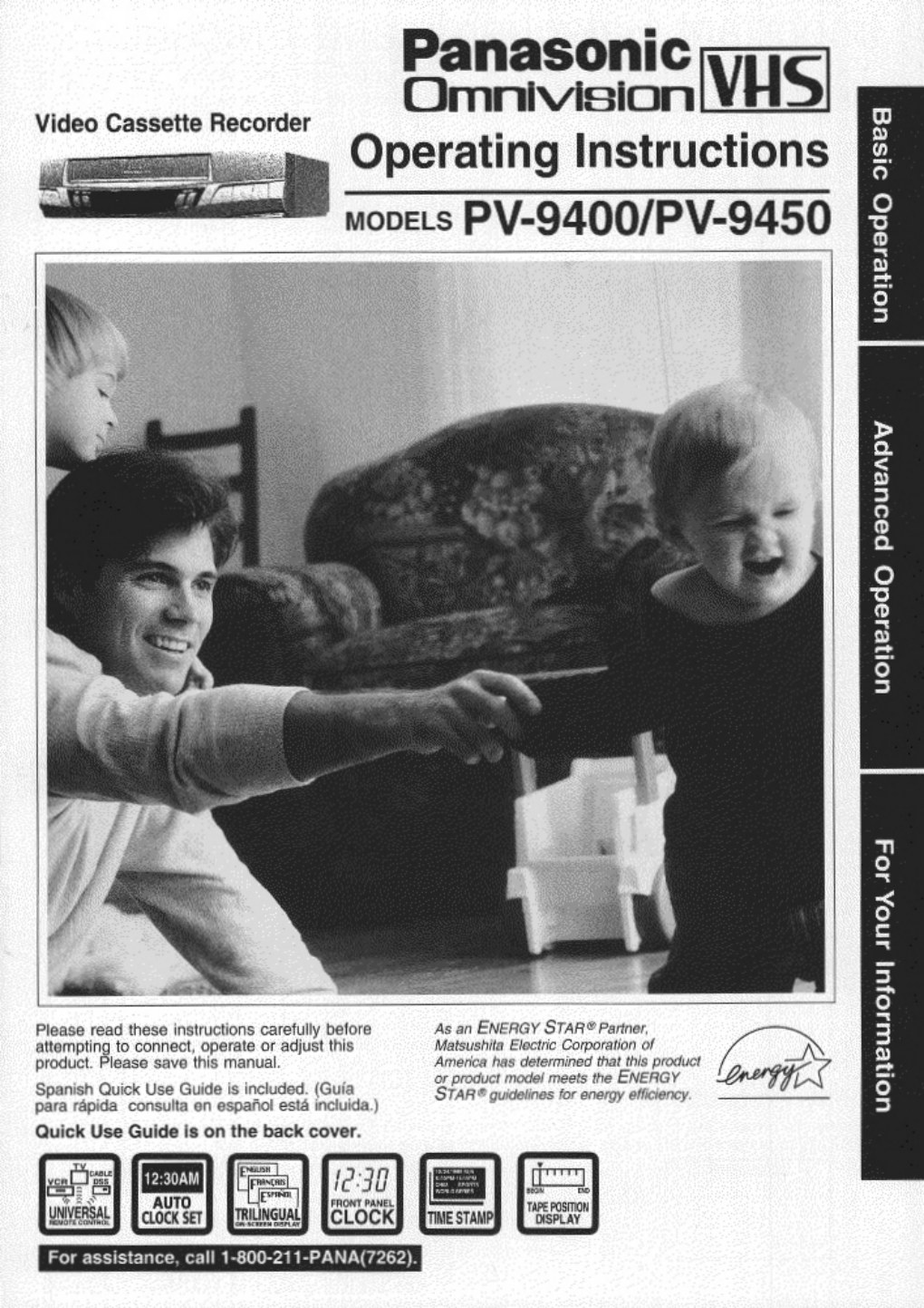 Panasonic PV-9400 VHS Owner Manual EN (Instant Download)