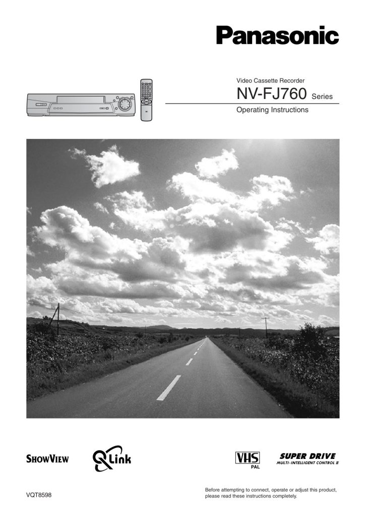 Panasonic NV-FJ760 VHS Owner Manual EN (Instant Download)