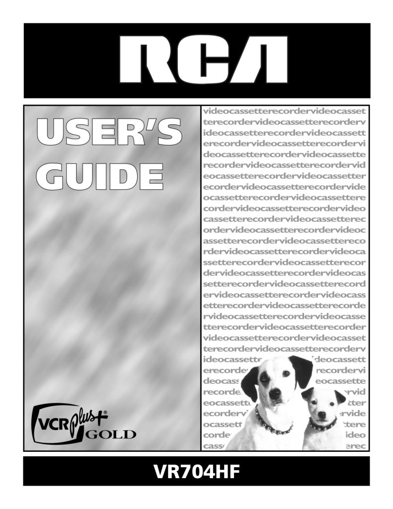 RCA VR704HF VHS Owner Manual EN (Instant Download)