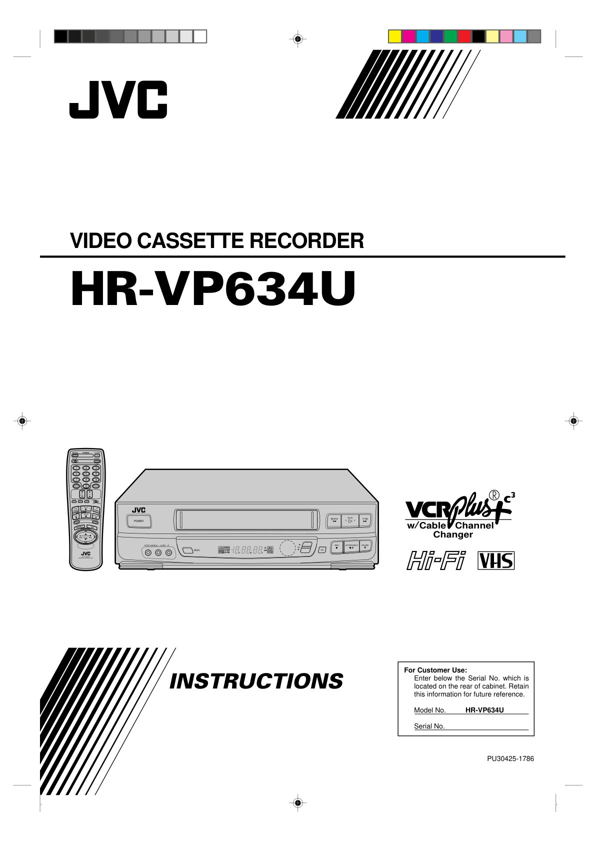 JVC HR-VP634U VHS Owner Manual EN (Instant Download)