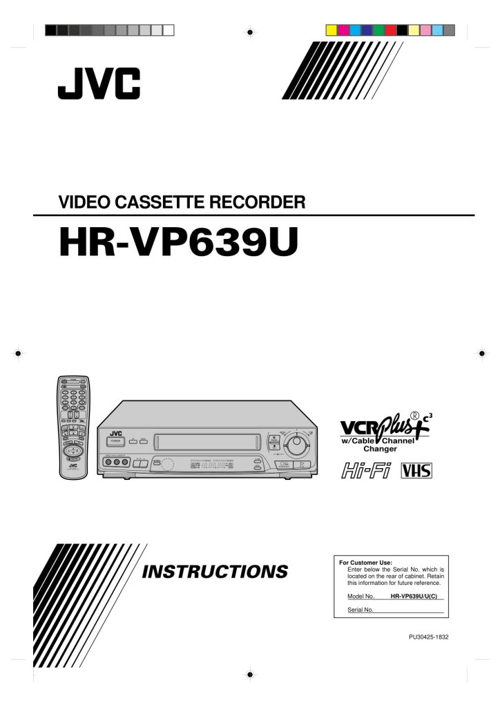 JVC HR-VP639U VHS Owner Manual EN (Instant Download)