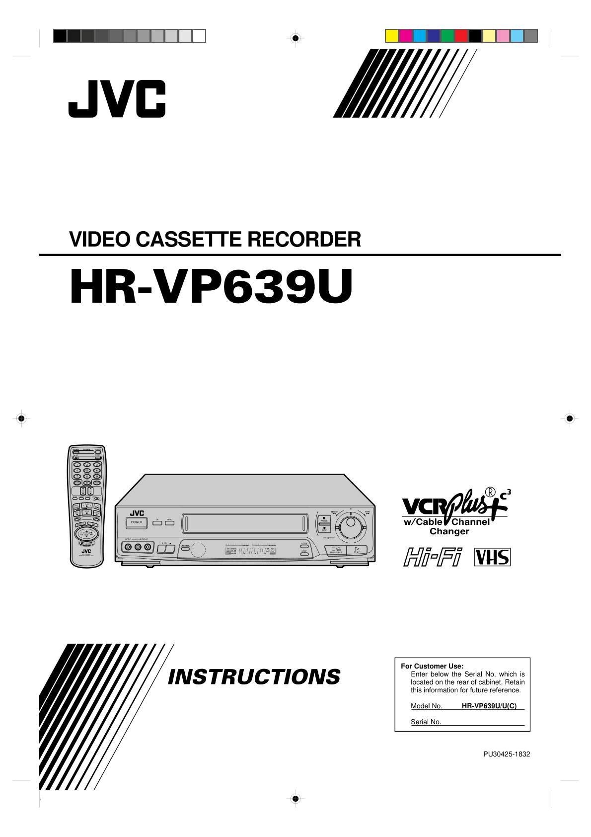 JVC HR-VP639U VHS Owner Manual EN (Instant Download)