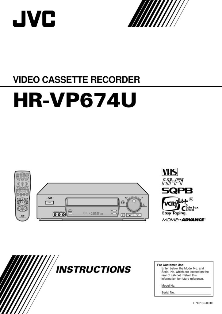JVC HR-VP674U VHS Owner Manual EN (Instant Download)